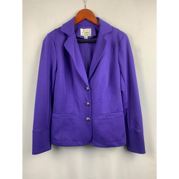 Linea By Louis DellOlio XS Purple Blazer Jacket With Silver Buttons - Picture 1 of 7
